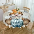 thumbnail image 1 of Autumn Thanksgiving Maple Leaves Gnomes Round Tablecloth Waterproof Wedding Party Table Cover Holiday Dining Table Tablecloth, 1 of 5