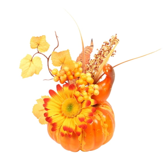 Autumn Thanksgiving Pumpkin Ornament, Fall Harvest Decorative Figurine, Farmhouse Kitchen Tabletop Centerpiece, Seasonal Porch Mantel