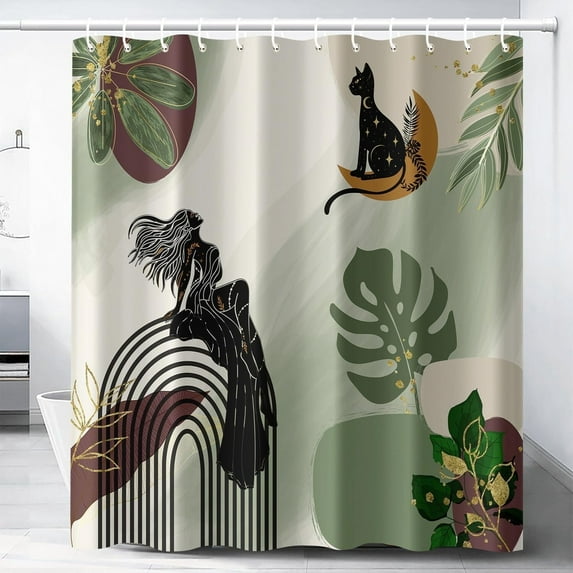 Autumn Thanksgiving Shower Curtain Autumn Maple Harvest Pumpkin Sunflower Maple Leaf Cartoon Decorative Soundproof Waterprrof Shower Curtain with Hooks for Bathroom Decor