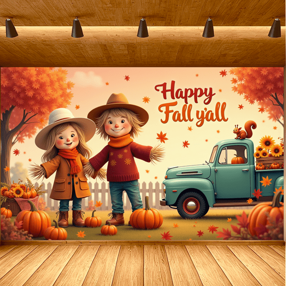 Autumn Theme Fall Banner Pumpkin Design Fall Decoration for Harvest Festival Outdoor Display Seasonal Gathering Thanksgiving Celebration