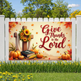 thumbnail image 1 of Autumn Theme Give Thanks to the Lord Banner Decorative Design Christian Celebration for Thanksgiving Harvest Festival Church Event, 1 of 9