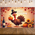 thumbnail image 1 of Autumn Theme Thanksgiving Turkey Happy Friendsgiving Banner Corn Pumpkin Decorations for Family Gathering Holiday Party Indoor Celebration, 1 of 9