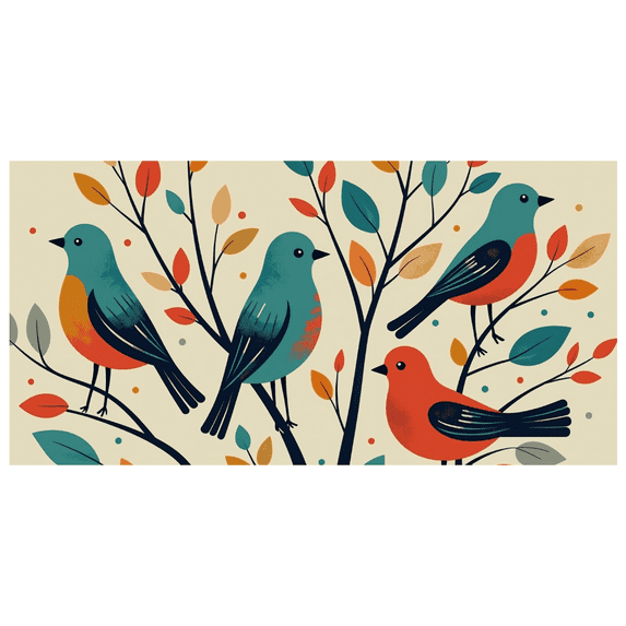 Autumn Themed Banner with Colorful Birds and Leaves Backdrop Party Decorations Background for Fall Festivals Thanksgiving Celebrations Family Gatherings Photo Props