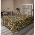 thumbnail image 1 of Autumn Themed Flat Sheet, Grunge Inspired Fall Leaves Greenery Art Melancholic Aura Print, Soft Comfortable Top Sheet Decorative Bedding 1 Piece, Twin Size, Apple Green Pale Coffee, by Ambesonne, 1 of 1
