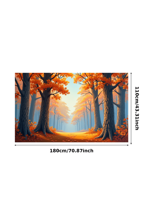 Autumn Themed Forest Landscape Banner Backdrop Party Decoration Background for Fall Festivals Harvest Celebrations Photography Props and Seasonal Decorations