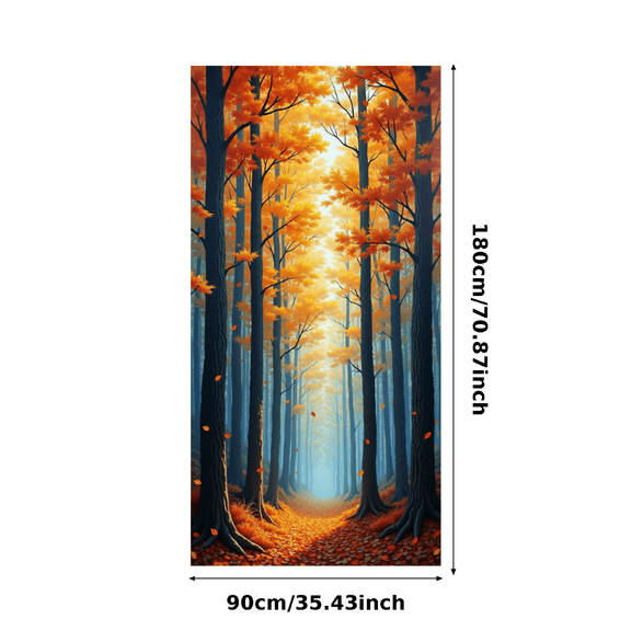 Autumn Themed Forest Landscape Banner Backdrop Party Decoration Background for Fall Festivals Harvest Celebrations Photography Props and Seasonal Decorations
