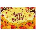 thumbnail image 1 of Autumn Themed Happy Birthday Banner with Pumpkin and Leaf Elements Party Decoration Photography Backdrop for Birthday Parties Family Gatherings Celebrations Photo Booths, 1 of 6