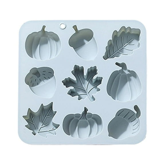 Autumn - Themed Silicone Chocolate Cake Molds - 9 Pumpkin Leaves Fruit Shape - Reusable and Easy to Clean
