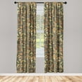 thumbnail image 1 of Autumn Themed Window Curtains, Grunge Inspired Fall Leaves Greenery Art Melancholic Aura Print, Lightweight Decor 2-Panel Set with Rod Pocket, Pair of - 28"x95", Apple Green Pale Coffee, by Ambesonne, 1 of 3