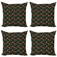 thumbnail image 1 of Ambesonne Autumn Throw Pillow Cover 4 Pack, Wild Forest Season Gazelle, 16", Amber and Jade Green, 1 of 2