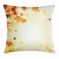 thumbnail image 1 of Autumn Throw Pillow Cushion Cover, Fall Season Composition with Flying Dried Maple Tree Foliage, Decorative Square Accent Pillow Case, 16 X 16 Inches, Dark Orange Pale Mustard Pale Grey, by Ambesonne, 1 of 2