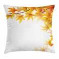 thumbnail image 1 of Autumn Throw Pillow Cushion Cover, Maple Leaf Branches in Fall Season Environment Themed Digital Design, Decorative Square Accent Pillow Case, 16 X 16 Inches, Yellow Orange and Brown, by Ambesonne, 1 of 2