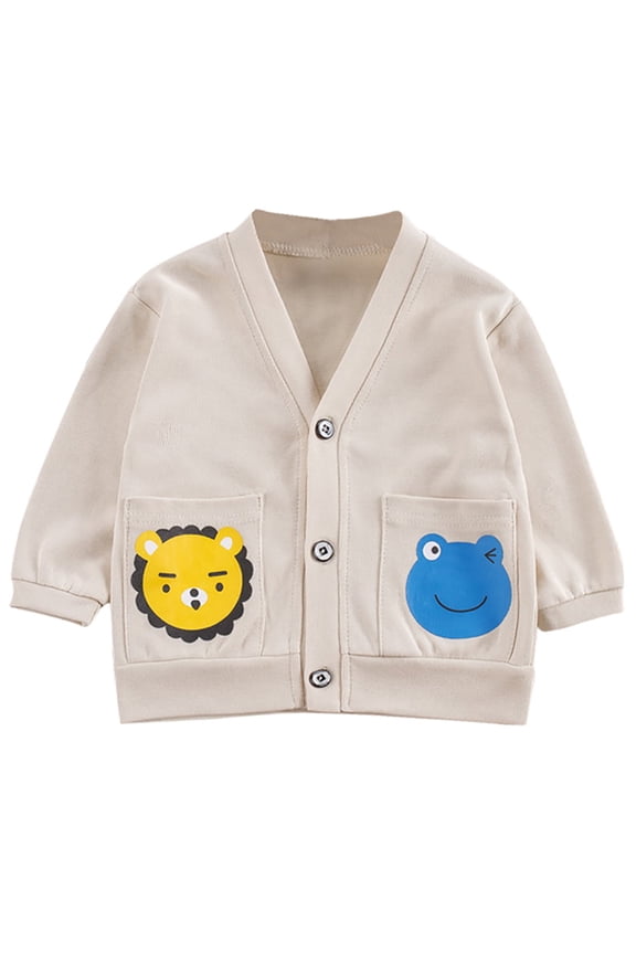 Autumn Toddler Boy Girl Cotton Cartoon Sweater Cardigan Little Kids Coat