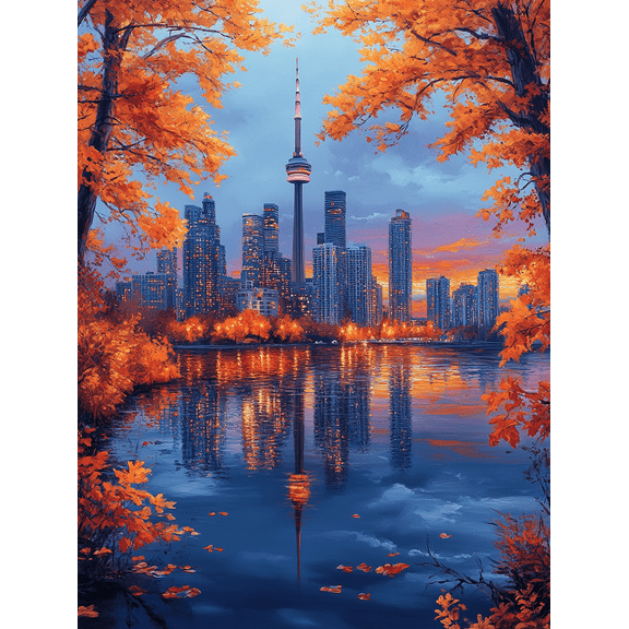 Autumn Toronto Cityscape Canvas Print/Wall Art Suitable for Living Room Bedroom Office Dining Room and Hotel Decoration
