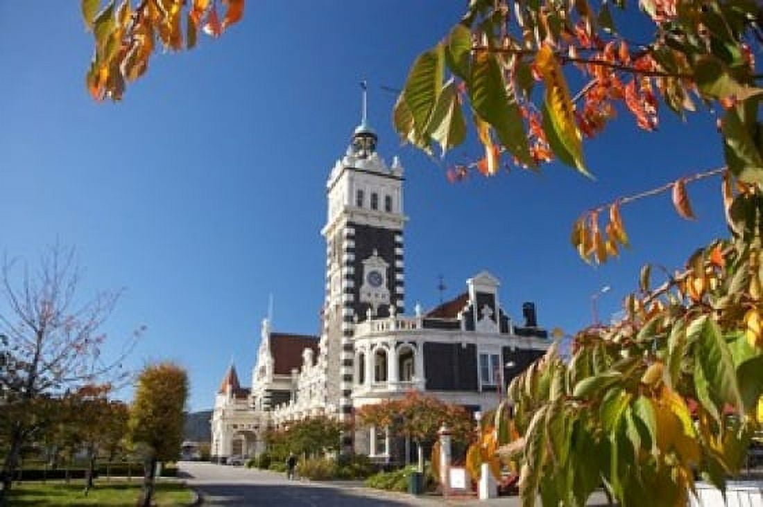 Autumn Train Station Dunedin South Island New Zealand Canvas Art - David Wall DanitaDelimont (24 x 15)