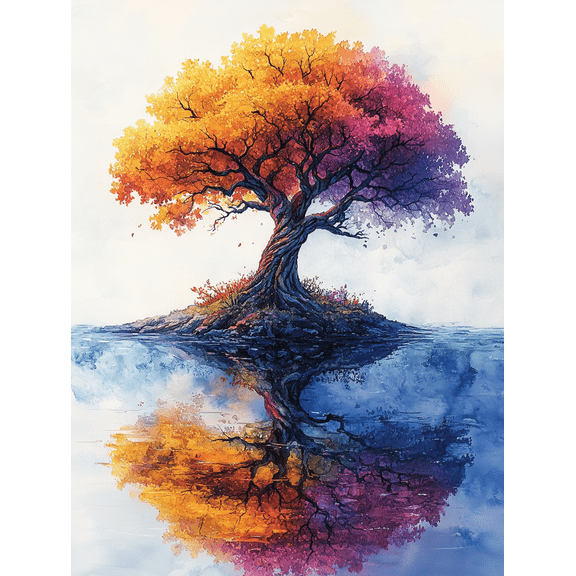 Autumn Tree Canvas Print/Wall ArtSuitable for Living RoomBedroomOfficeBathroomand Hallway Decoration.