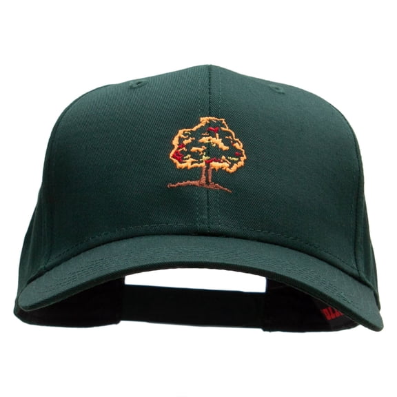 Autumn Tree Embroidered Cotton Twill Pro Style Cap - Dk Green OSFM