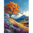 thumbnail image 1 of Autumn Tree Landscape Wall Art/Canvas Print， Suitable for Living Room，Dining Room， and Hotel Decoration, 1 of 7