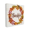 thumbnail image 1 of Autumn Tree Leaf Wreath Thankful Sentiment Home Sign Holiday Gallery-Wrapped Canvas Print Wall Art, 17x17, 1 of 6