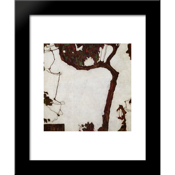 Autumn Tree with Fuchsias 20x24 Framed Art Print by Egon Schiele