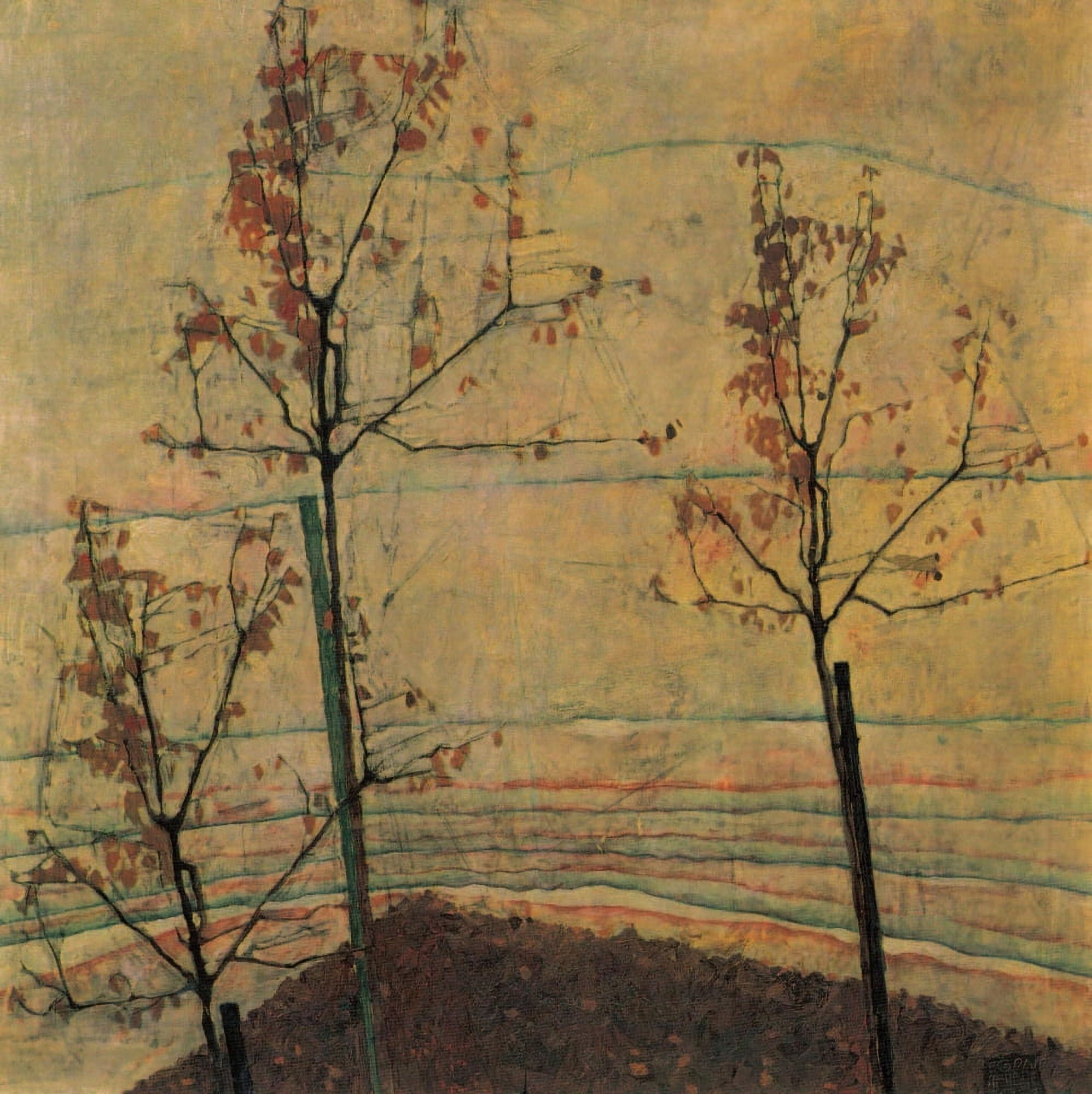 Autumn Trees 1911 Canvas Art - Egon Schiele (24 x 36)