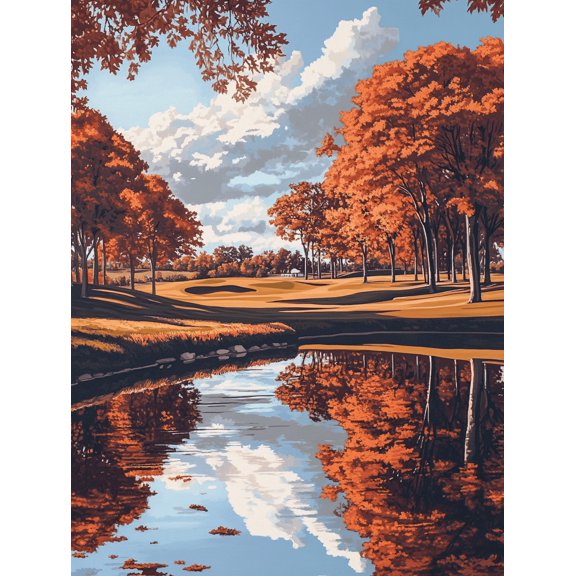 Autumn Trees Reflection Canvas Art Print/Wall DecorSuitable for Living RoomBedroomOfficeBathroomDining Room.
