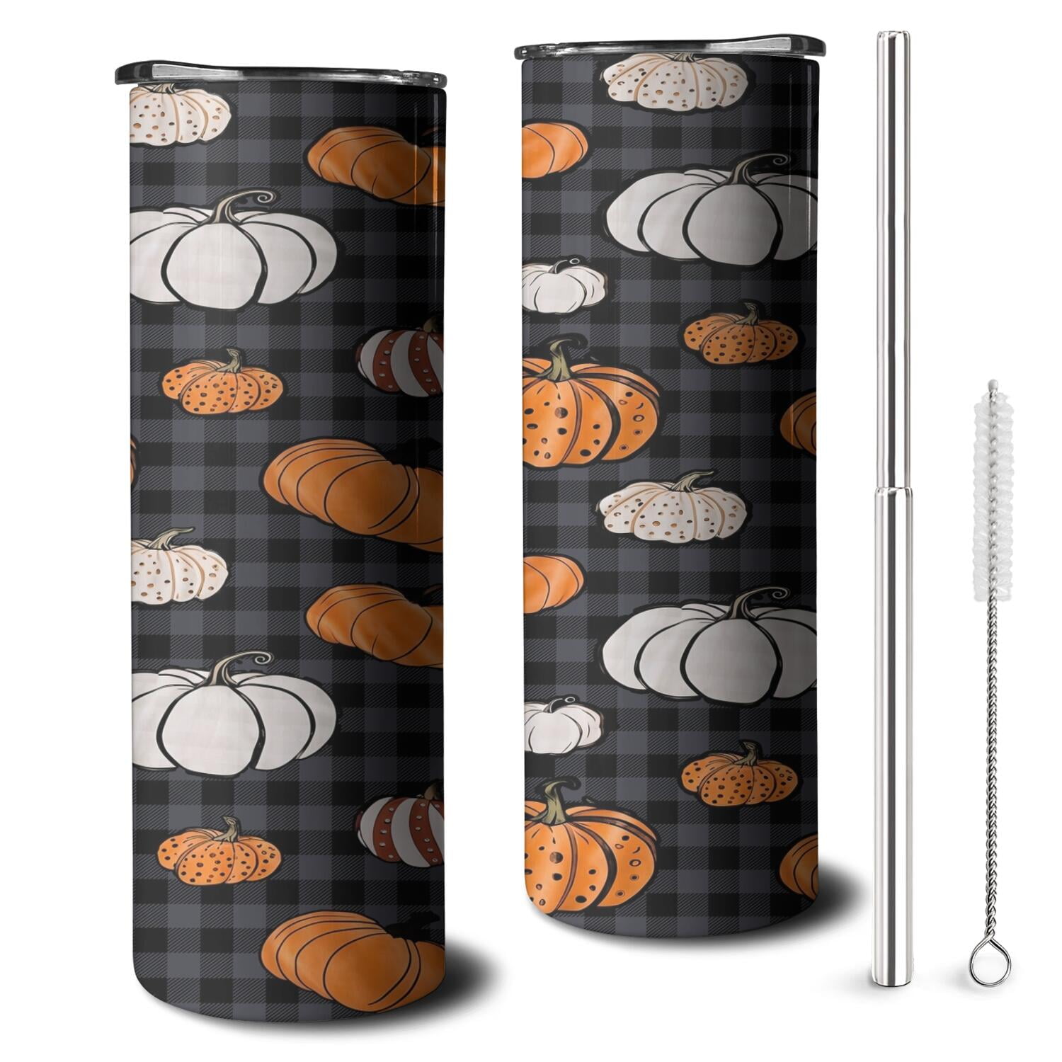 Autumn Trick Treat 20oz Skinny Tumbler Spooky Candy Pattern Insulated Autumn Trick Treat 20oz Skinny Tumbler Spooky Candy Pattern Insulated