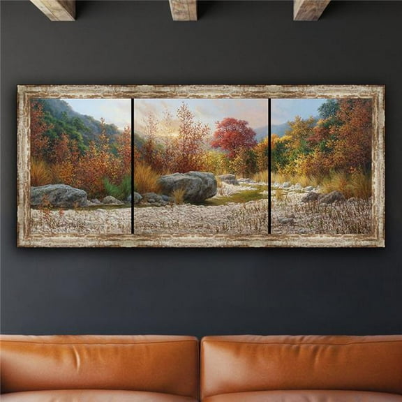 Autumn Triptych Framed Canvas Art