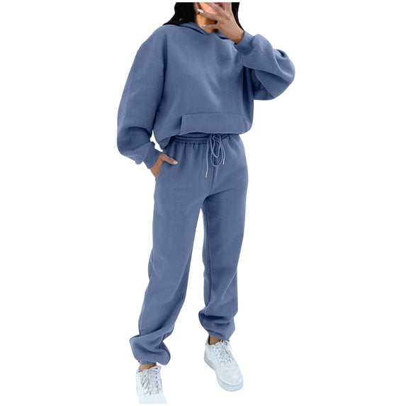 Autumn Two Piece Sets for Women Plus Size Round Neck Short Sleeve Blouse +Loose Pockets Pants Sets