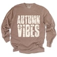 thumbnail image 1 of Autumn Vibes Block Distressed - Women's Garment Dyed Long Sleeve Graphic T-Shirt, 1 of 10