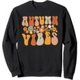 thumbnail image 1 of Autumn Vibes Groovy Design Fall Lover Thanksgiving Unisex Crewneck Sweatshirt, 1 of 2