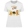 thumbnail image 1 of Autumn Vibes Hedgehog Flowers T-Shirt Women -Image by Shutterstock, Female Medium, 1 of 2