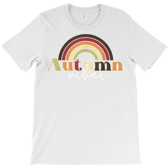 Autumn Vibes Rainbow Vintage Style Fall Thanksgiving Days, G19973 Unisex T-Shirt, Up to Size 5XL