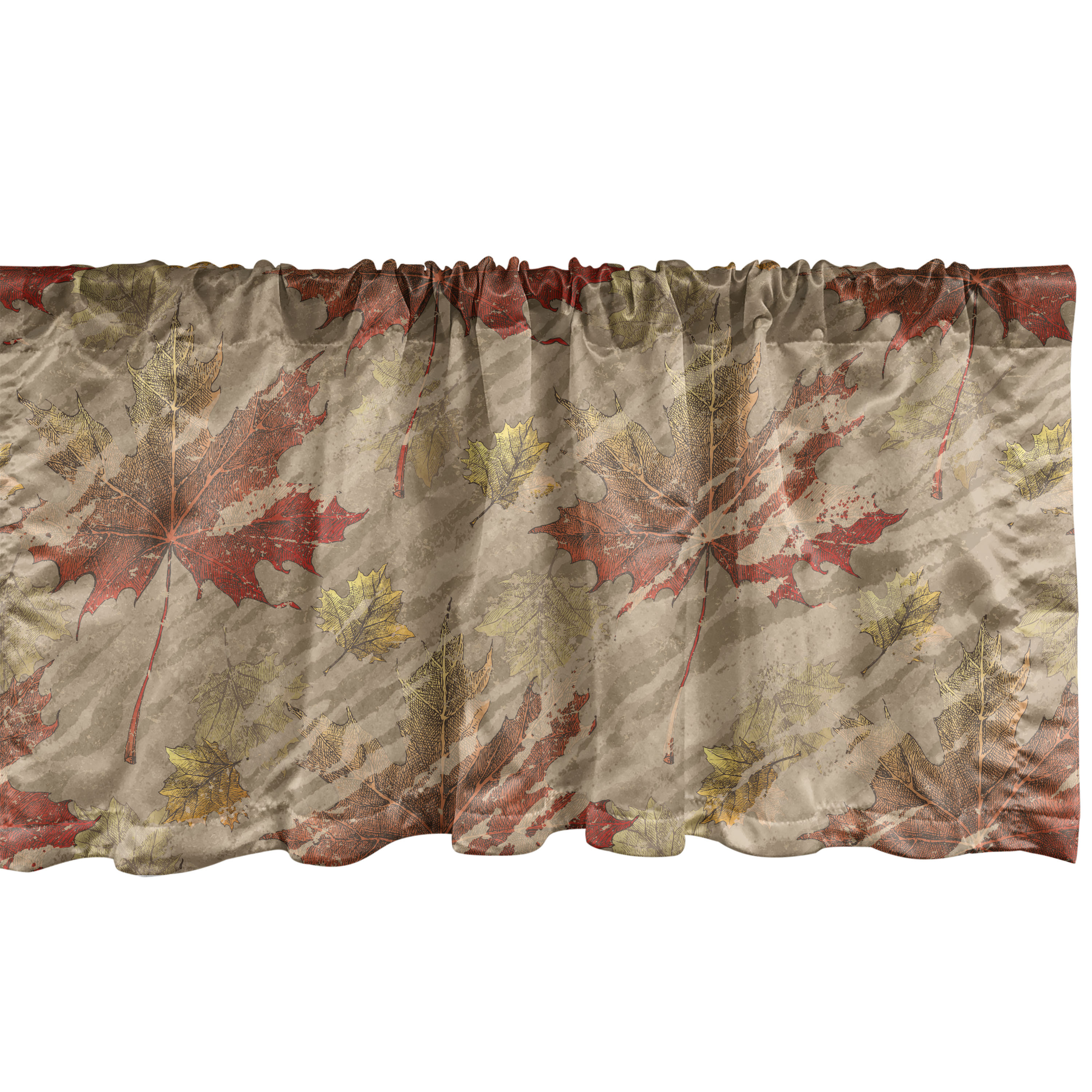 Fall Color Valances Autumn Vibes Window Valance, Fall Themed Grunge Design Bicolored Maple ...