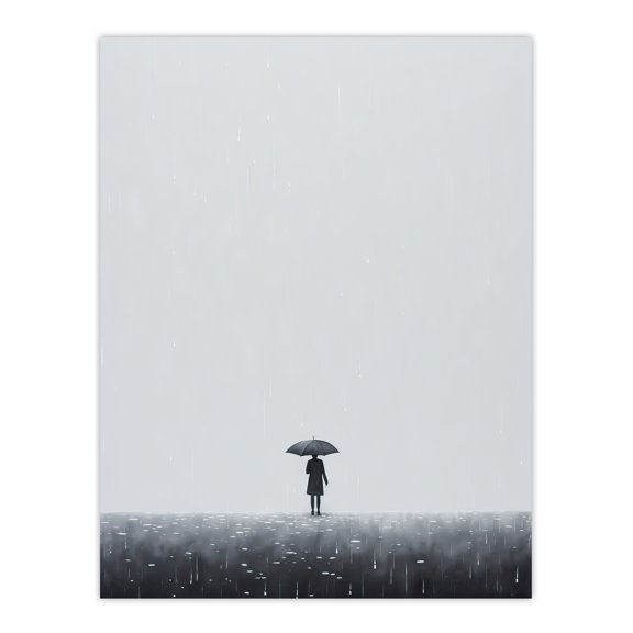 Autumn Walk By Amy Denver Minimalist Soft Pastel Grey Minimalism Simple Modern Artwork Unframed Wall Art Print Poster Home Decor Premium