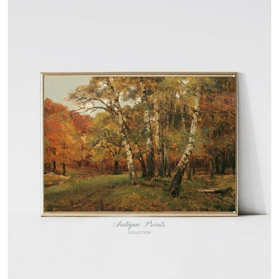 Autumn Wall Art, Fall Landscape, Vintage Fall Forest Wall Art, Antique Farmhouse Decor, Countryside Print, Home Decor #543, 16x24 UNFRAMED