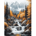 thumbnail image 1 of Autumn Waterfall Mountain Landscape Canvas Print/Wall Art，Perfect for Living Room，Office， and Hotel Decoration., 1 of 8