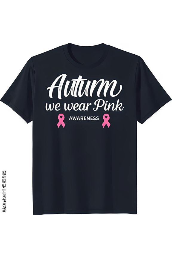 Autumn We Wear Pink T-Shirt with Ribbons