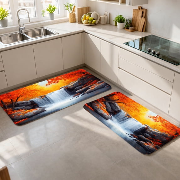 Autumn Welcome Mat Set, Fall Door Rug & Kitchen Flannel Mat ...