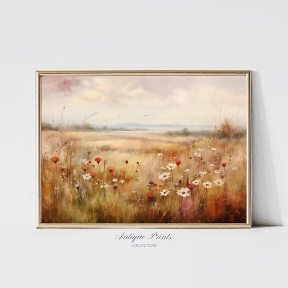 Autumn Wildflower, Rustic Fall Landscape Wall Art, Fall Wildflower Field Print, Farmhouse Decor, Unframed Paper Print