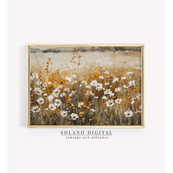 Autumn Wildflowers Vintage Frame Art - Fall Decor, 132 Wall Art, Modern Wall Decor, 8x12 UNFRAMED