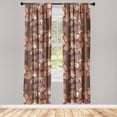 thumbnail image 1 of Autumn Window Curtains, Fall Season Inspirations with Leaves and Tiny White Flowers Repetition, Lightweight Decor 2-Panel Set with Rod Pocket, Pair of - 28"x95", Redwood and Pale Maroon, by Ambesonne, 1 of 3