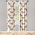 thumbnail image 1 of Autumn Window Curtains, Neutral Colors Boho Moth Pattern Cottagecore Simple Design Artwork, Lightweight Decor 2-Panel Set with Rod Pocket, Pair of - 28"x63", Pale Coffee and Pale Maroon, by Ambesonne, 1 of 3