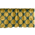 thumbnail image 1 of Autumn Window Valance, Fall Season Themed Cartoonish Tree Leaves Orderly Repeated Pattern Art, Curtain Valance for Kitchen Bedroom with Rod Pocket, 54" X 18", Mustard and Dark Teal, by Ambesonne, 1 of 2