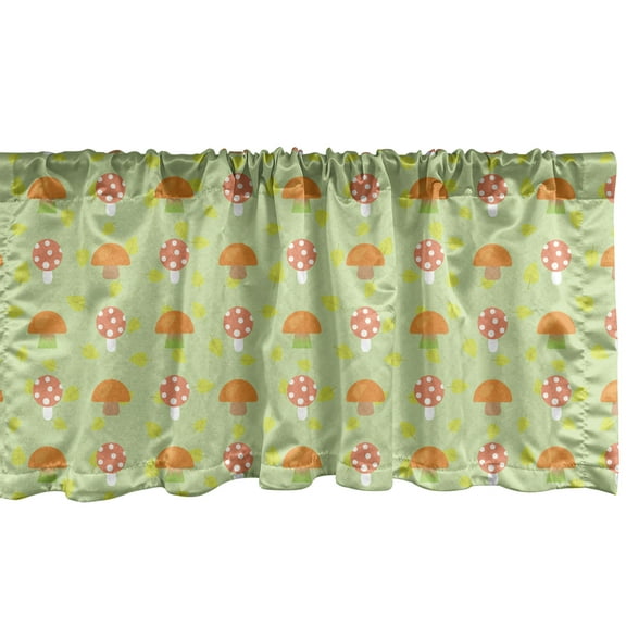 Ambesonne Autumn Valance Pack of 2, Fall Leaves Seasonal Veggies, 54"X12", Pale Green and Orange