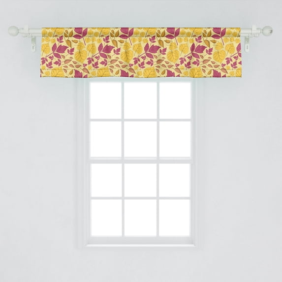 Ambesonne Autumn Valance Pack of 2, Fall Season Color Palette, 54"X12", Orange and Pastel Yellow