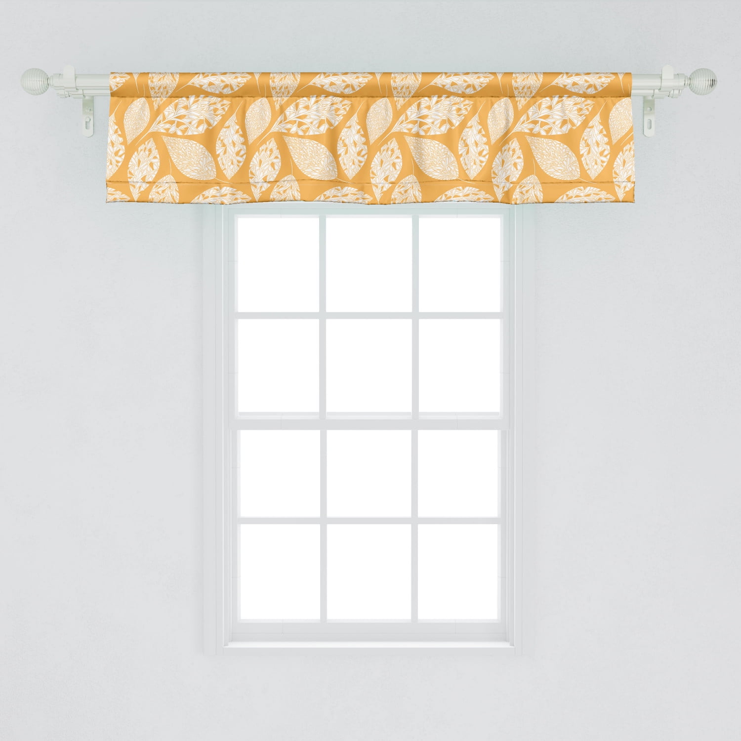 Pale Orange and White Satin Rod Pocket Valance Set