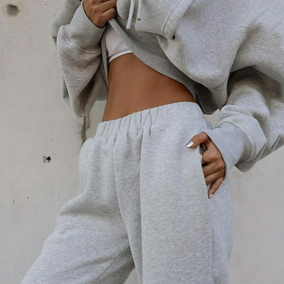 Autumn/Winter 2024 Women's Two Piece Set: Long Sleeved Round Neck Drawstring Hooded And Loose Trousers Tracksuit Snowmobile Suit for Women Snow Sweater Women Women Graduation Outfit for Women Womens