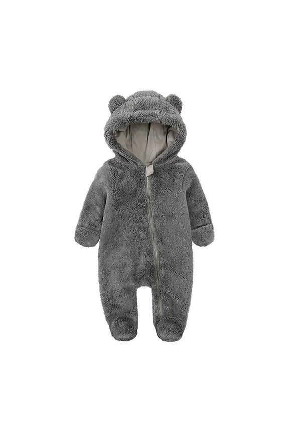 Autumn Winter Baby Rompers Baby Girl Boy Clothes Fleece Animal Bear Newborn Jumpsuits Infant Halloween Costume 0-12m