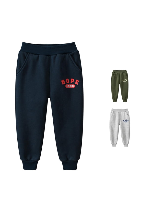 Autumn Winter Cartoon Print Children's Long Pants Alphabet Boys Sport Corded Footpants with Pants for Boys